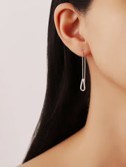 Noor 925 Silver Thread Earrings