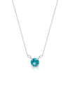 925 Sterling Silver Pendant Necklace with Green Semi-Precious Stone