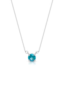 925 Sterling Silver Pendant Necklace with Green Semi-Precious Stone