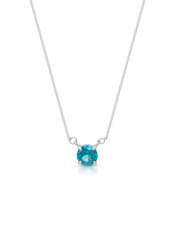925 Sterling Silver Pendant Necklace with Green Semi-Precious Stone
