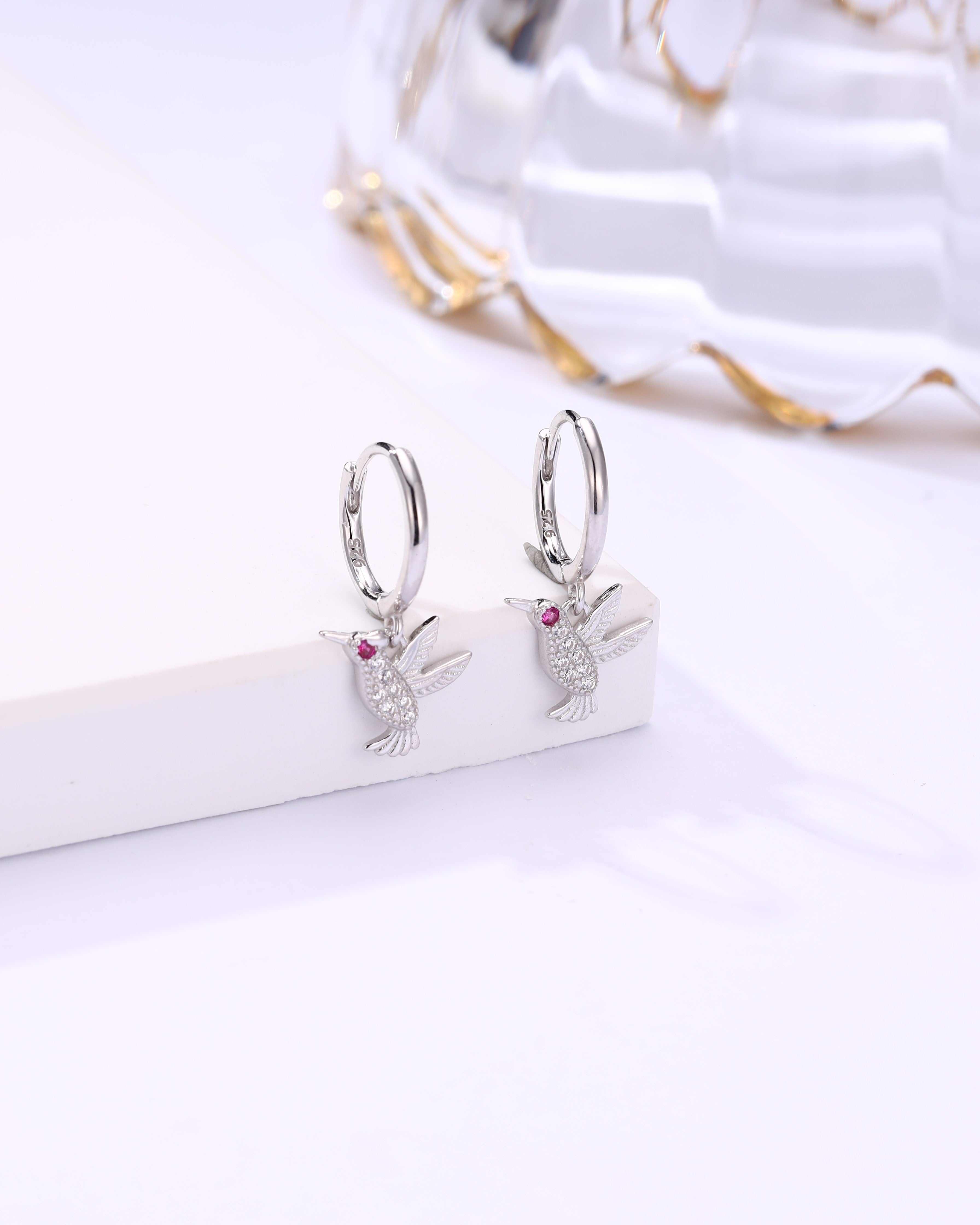 Elara 925 Silver Bird Earrings