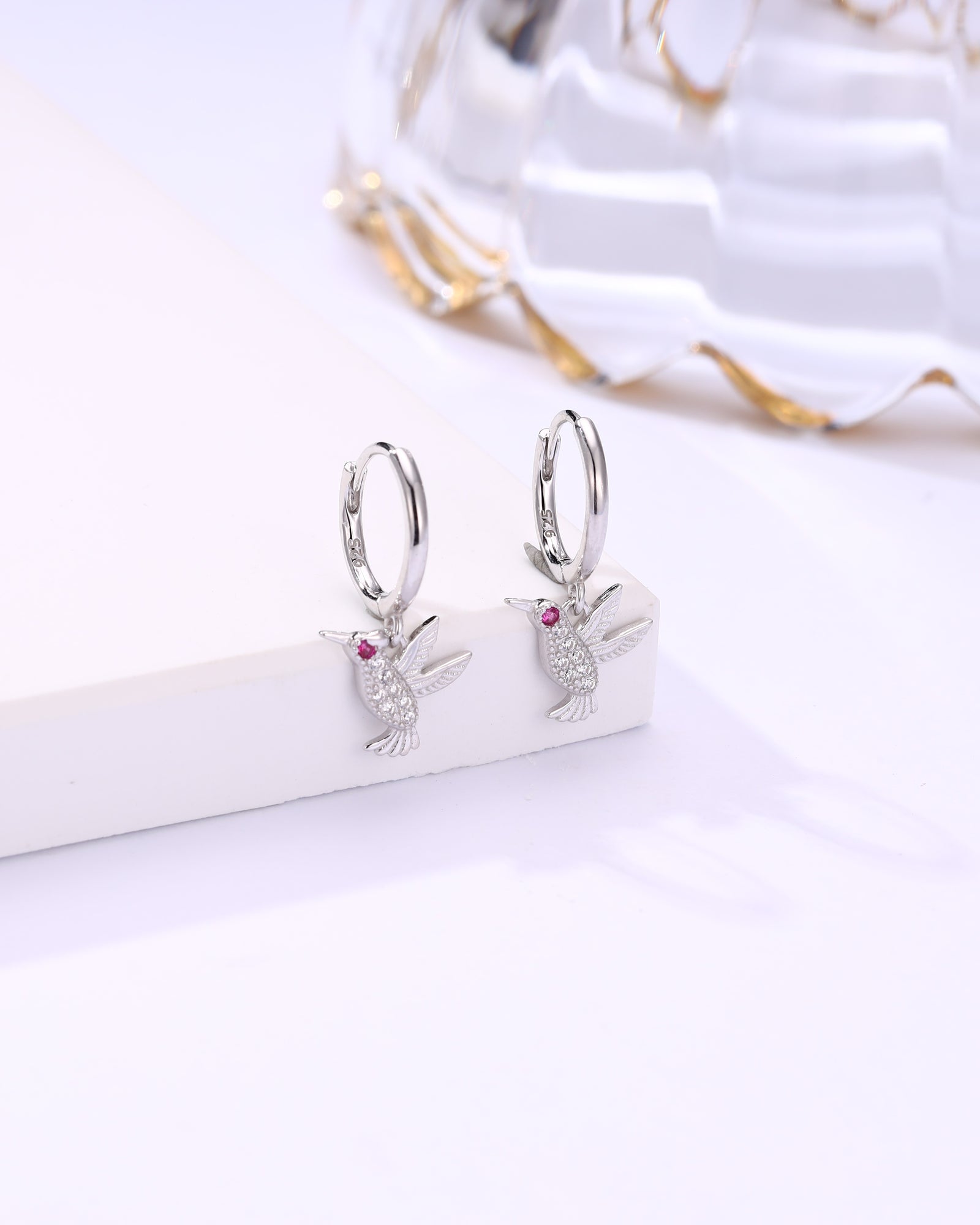 Elara 925 Silver Bird Earrings