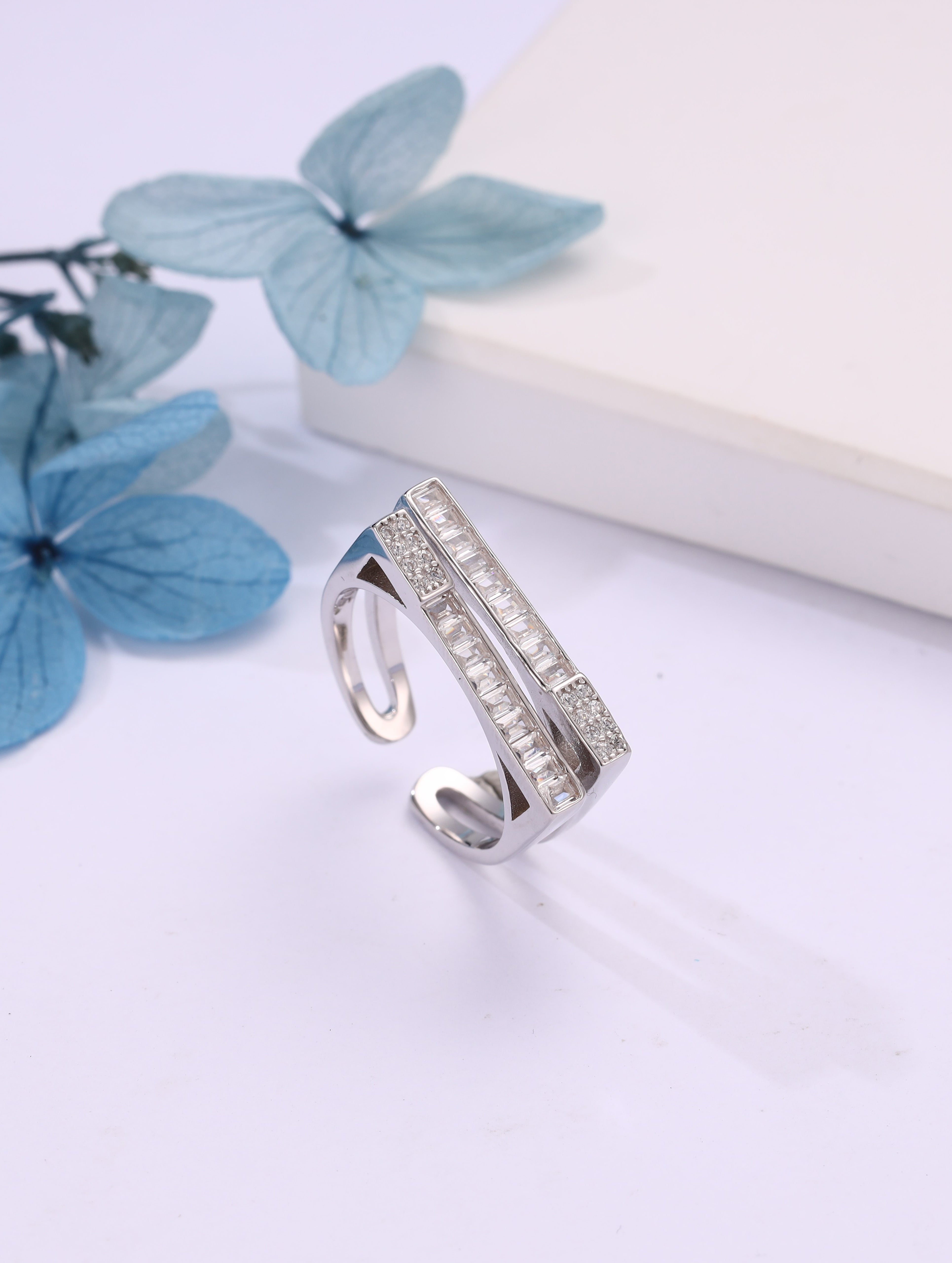 Linea 925 Silver Parallel Ring