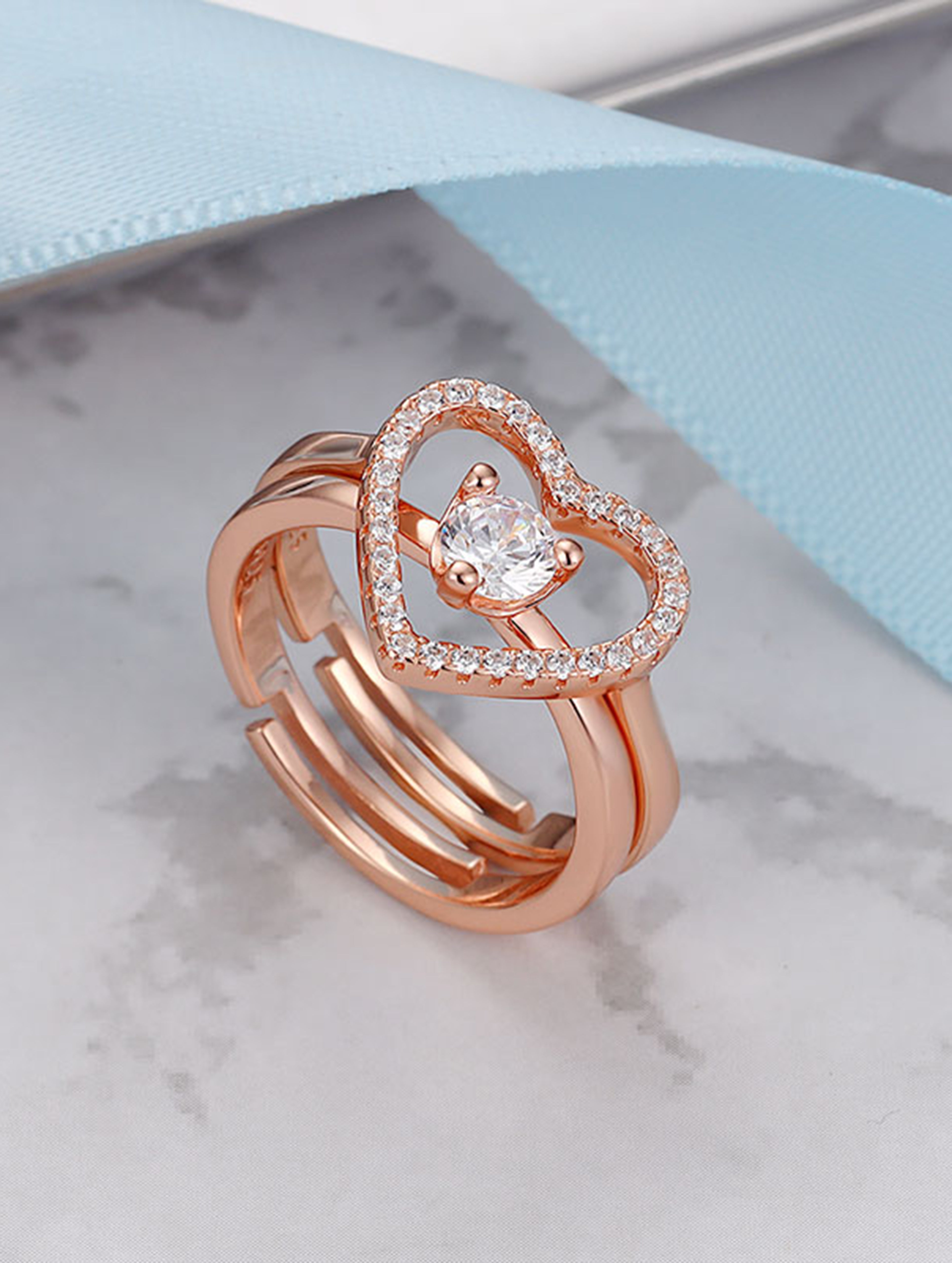 Amorette 925 Silver Heart Ring