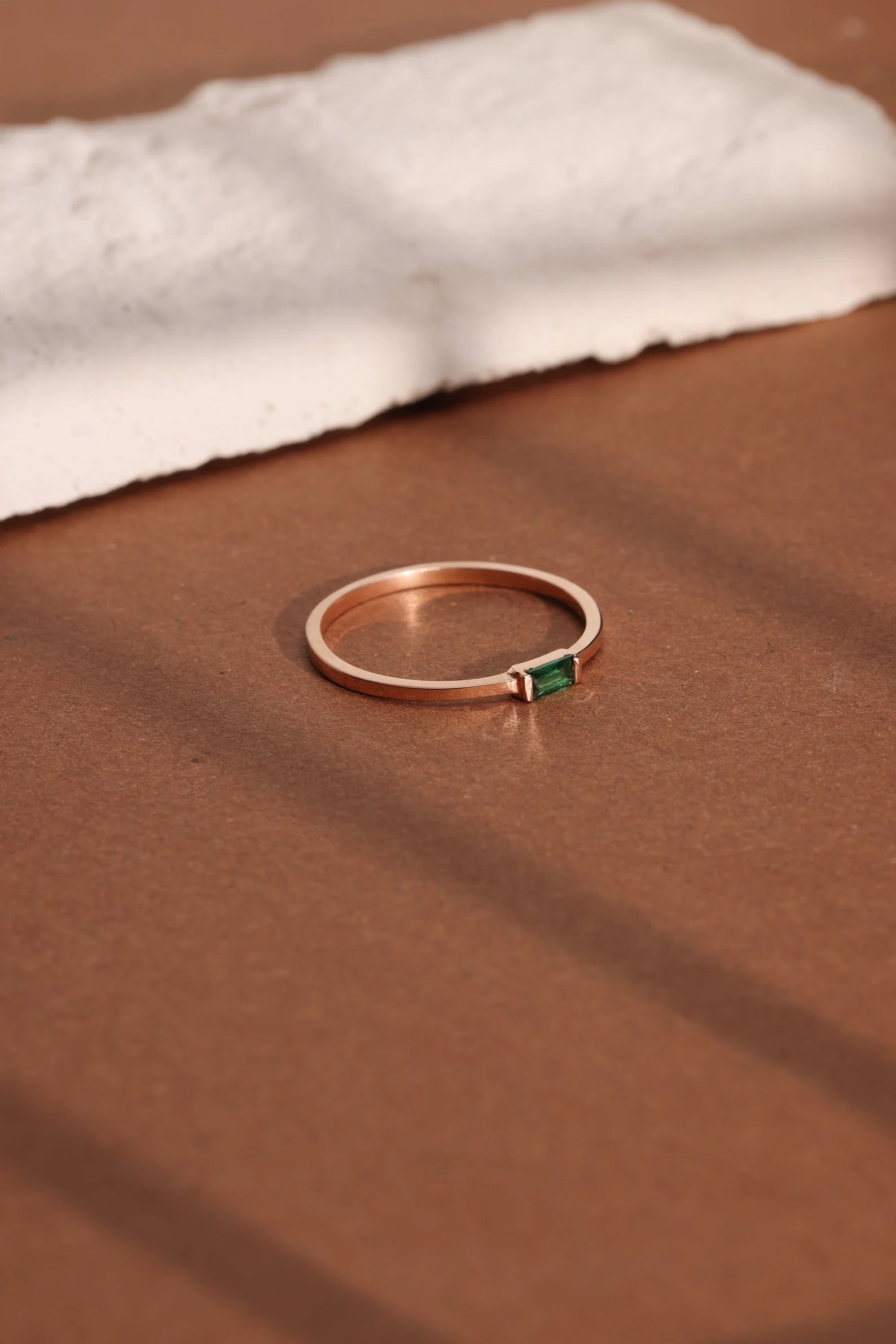 Emerald Glow Minimalist Ring