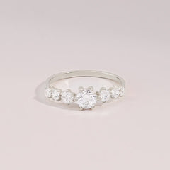 Radiant Zircon Silver Ring - Pure 925 Silver