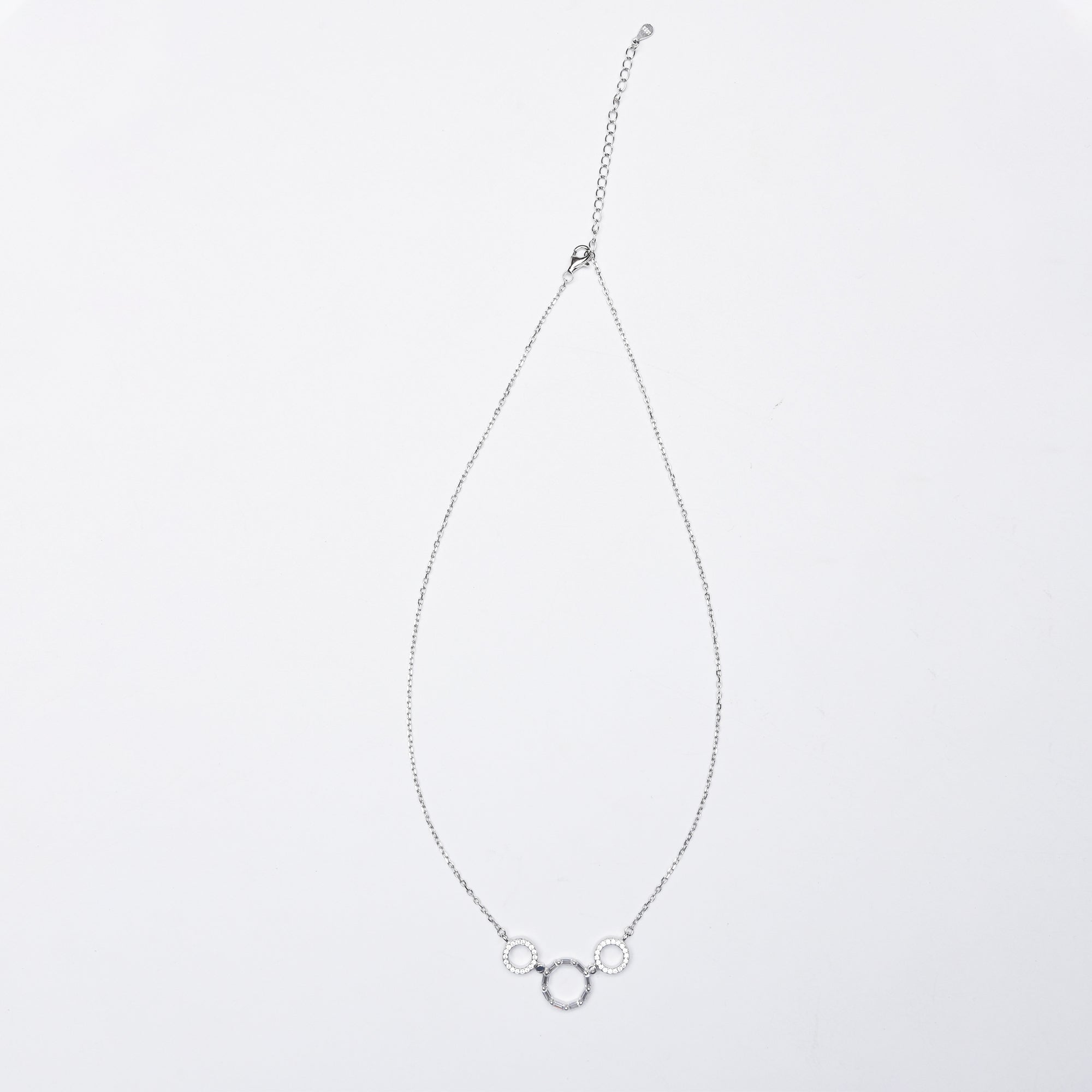 925 Sterling Silver Multi-Circle Monta Necklace Set