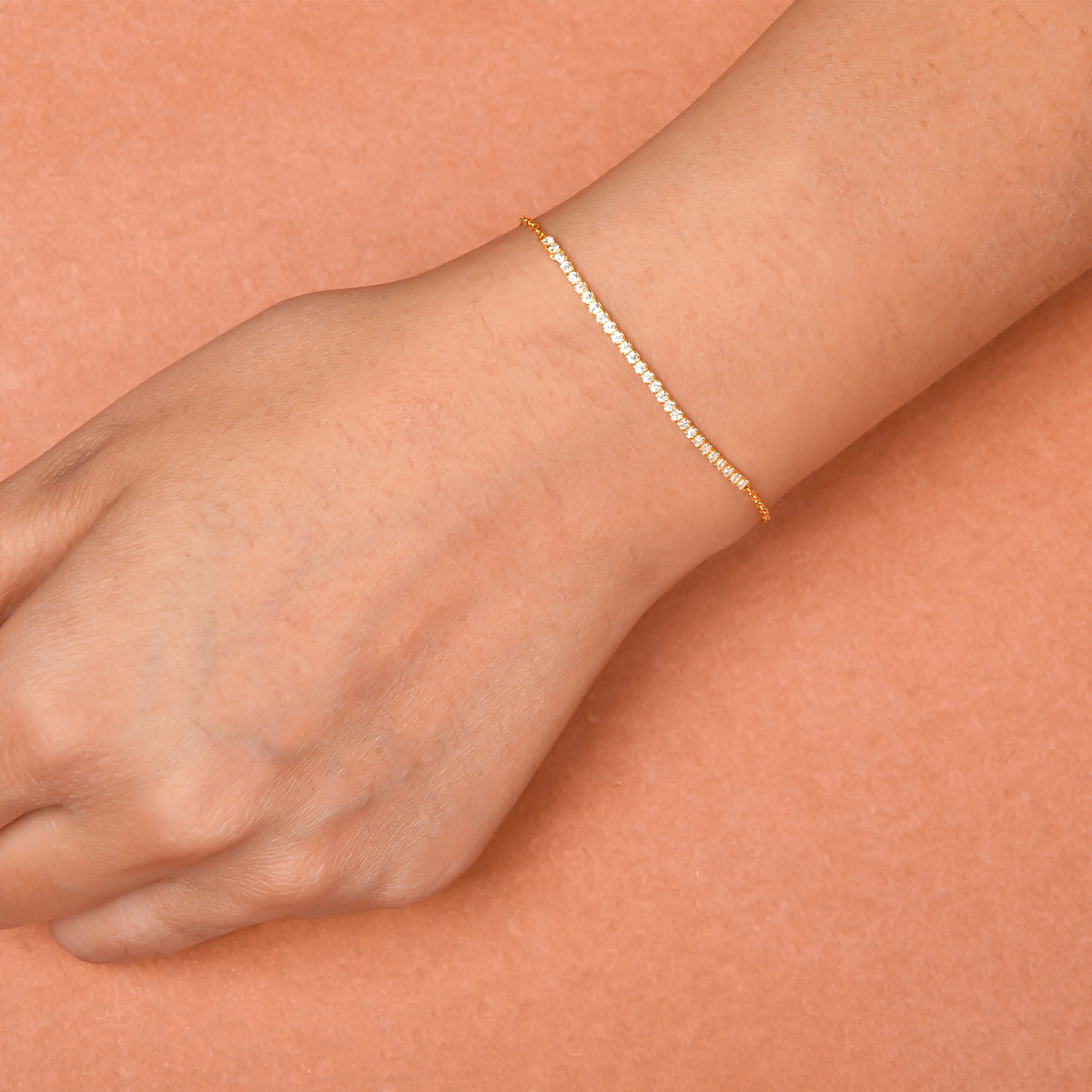 Gold Zircon Adjustable Bracelet