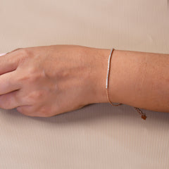 Rose Gold Zircon Bracelet - Minimalist Adjustable Design