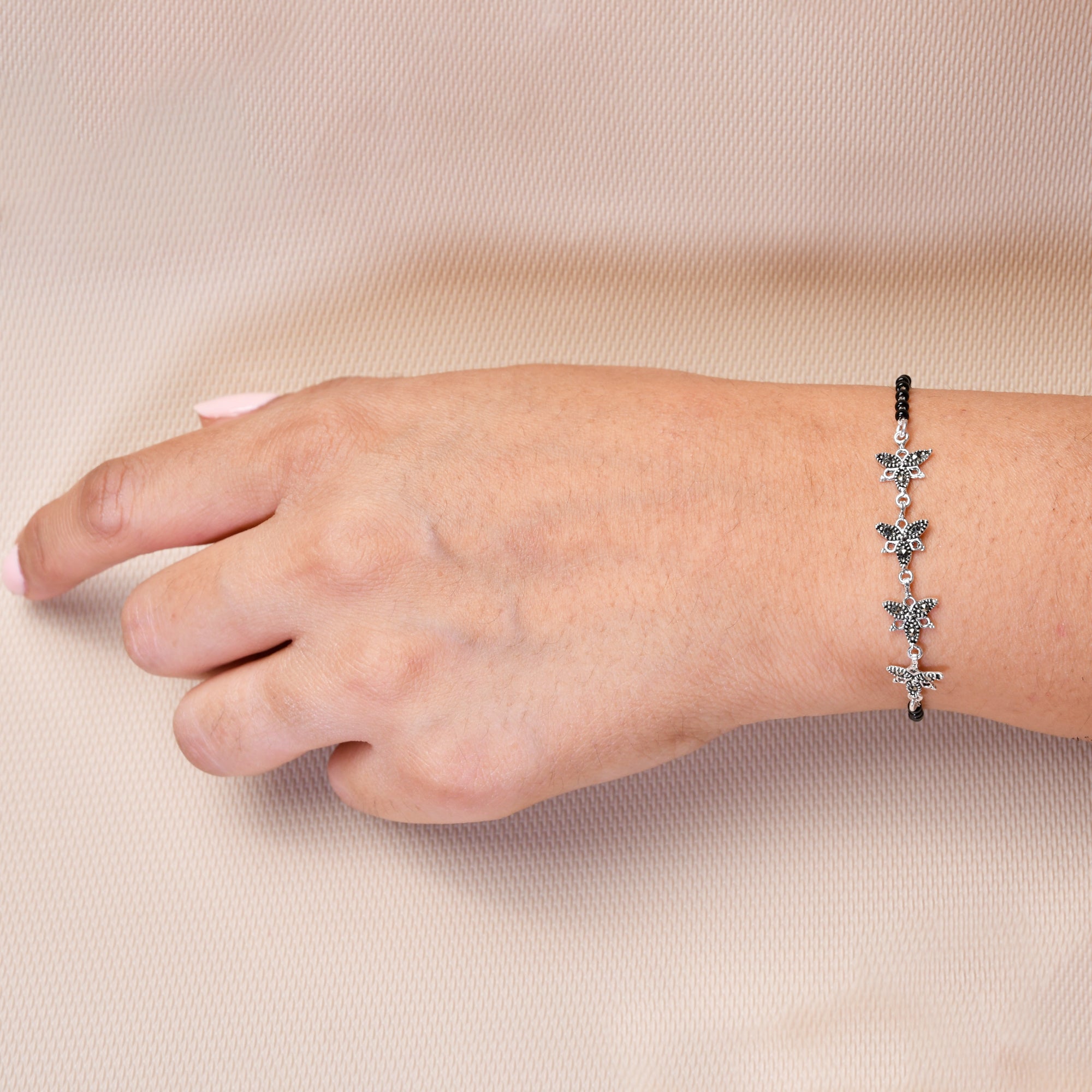 Silver Star Bead Bracelet