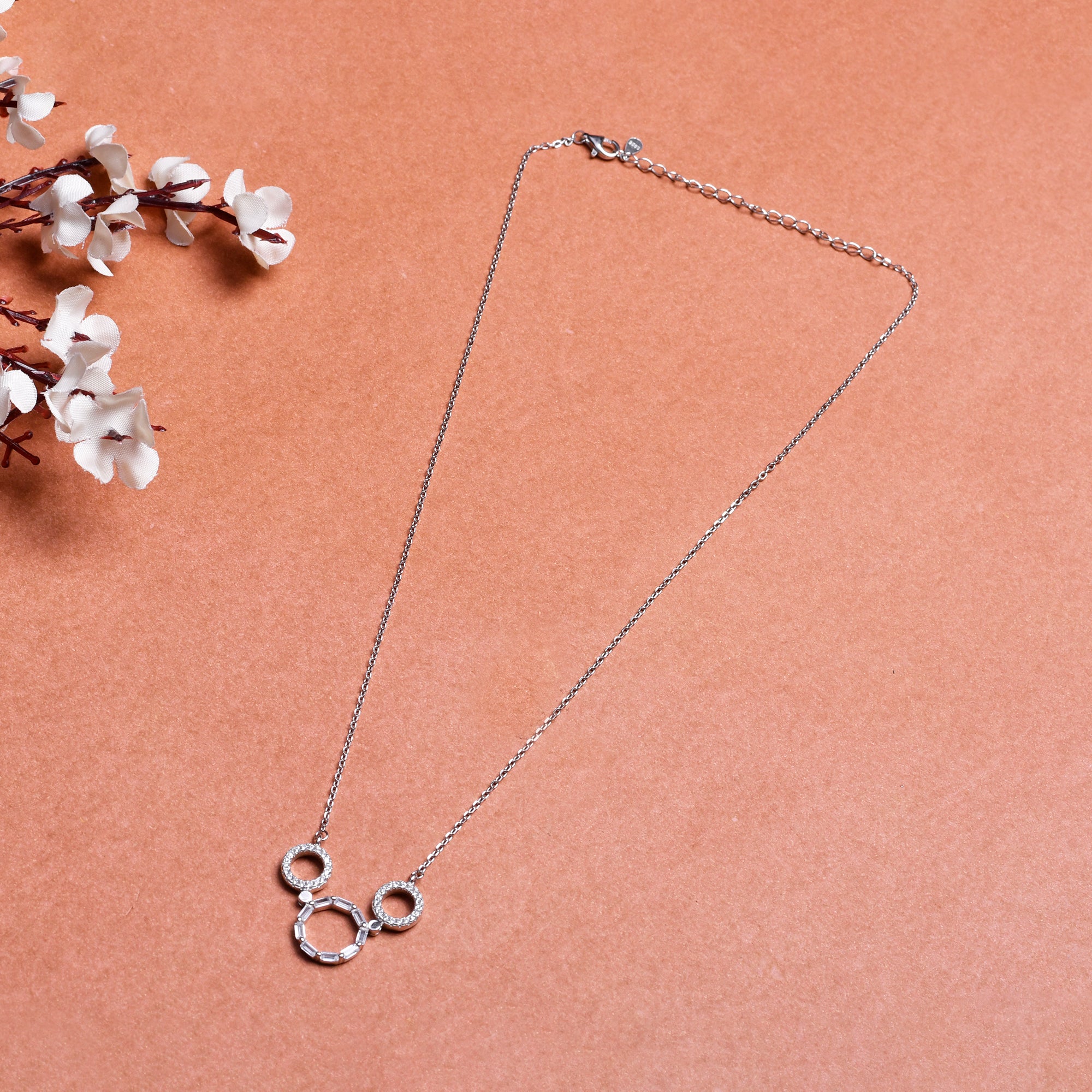 925 Sterling Silver Multi-Circle Monta Necklace Set