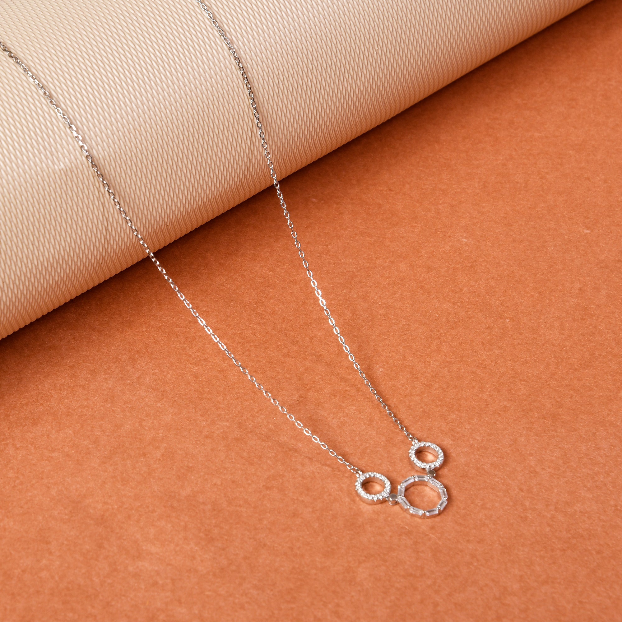 925 Sterling Silver Multi-Circle Monta Necklace Set