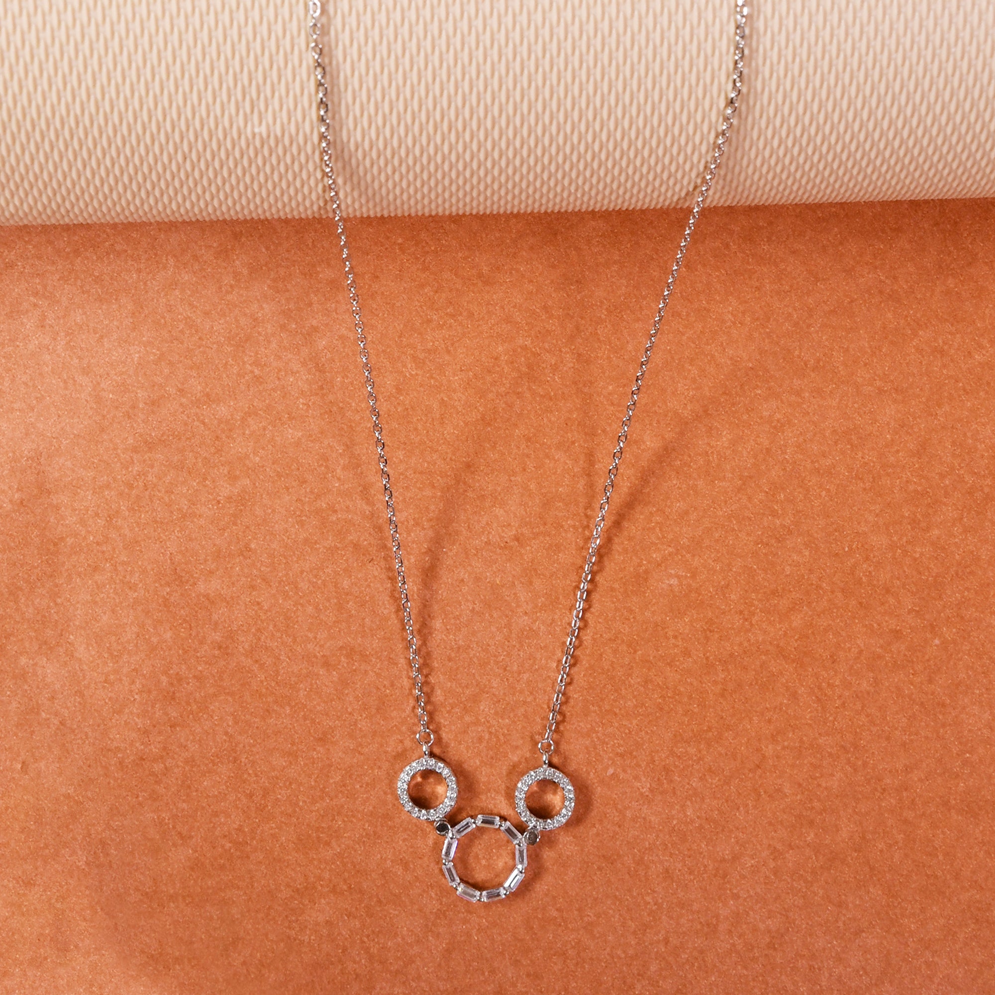 925 Sterling Silver Multi-Circle Monta Necklace Set