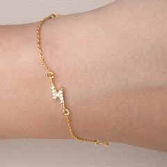 Gold Lightning Bracelet - Pure 925 Silver