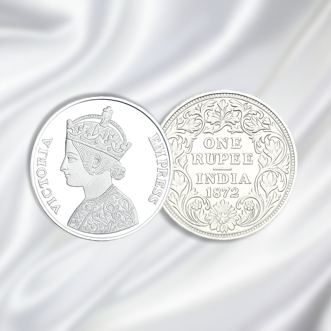 1872 One Rupee Queen Victoria Silver Coin Replica – 999 Pure Silver, 10 Gram