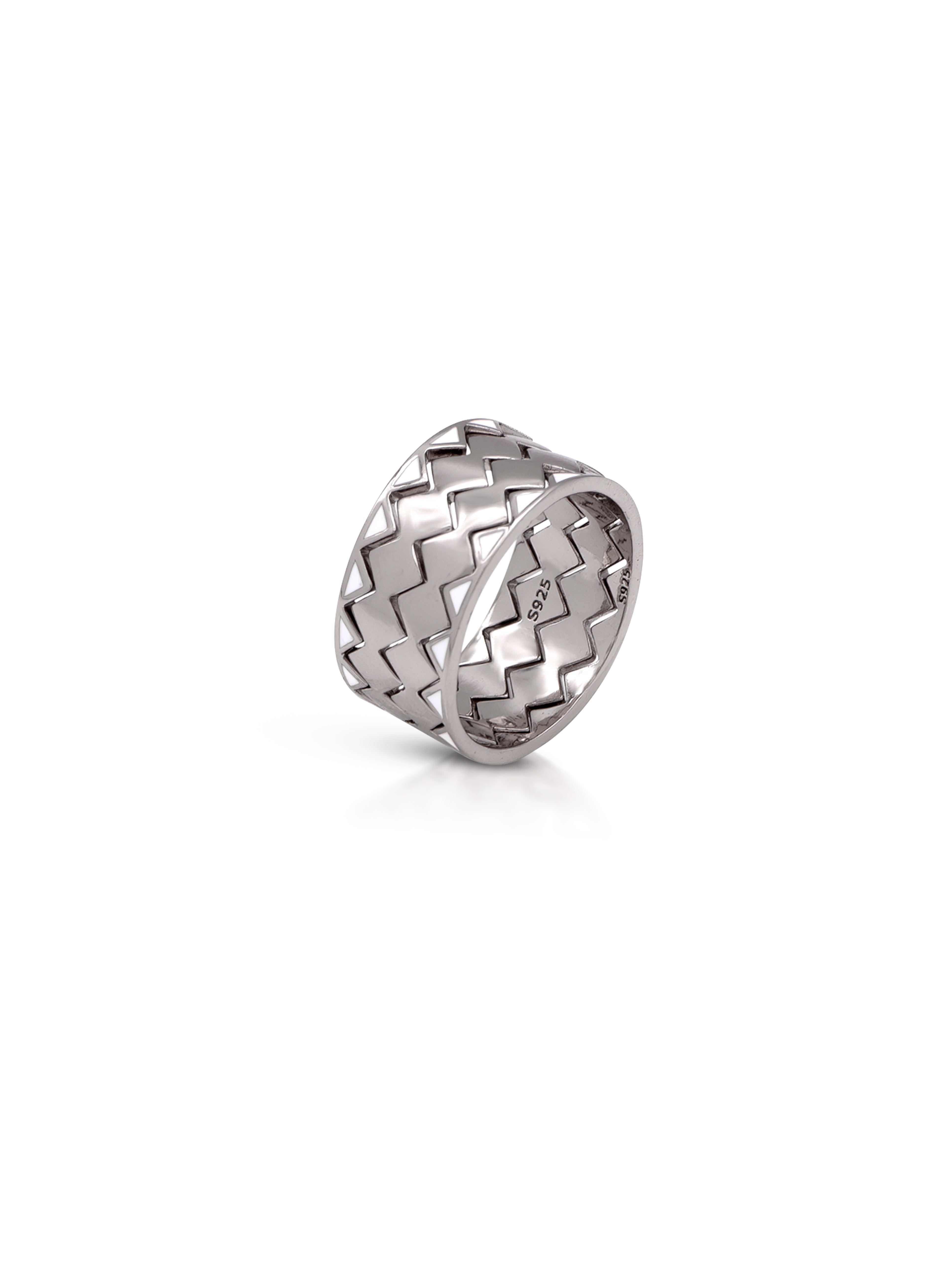 925 Pure Silver 4-in-1 Chevron Stackable Ring Set