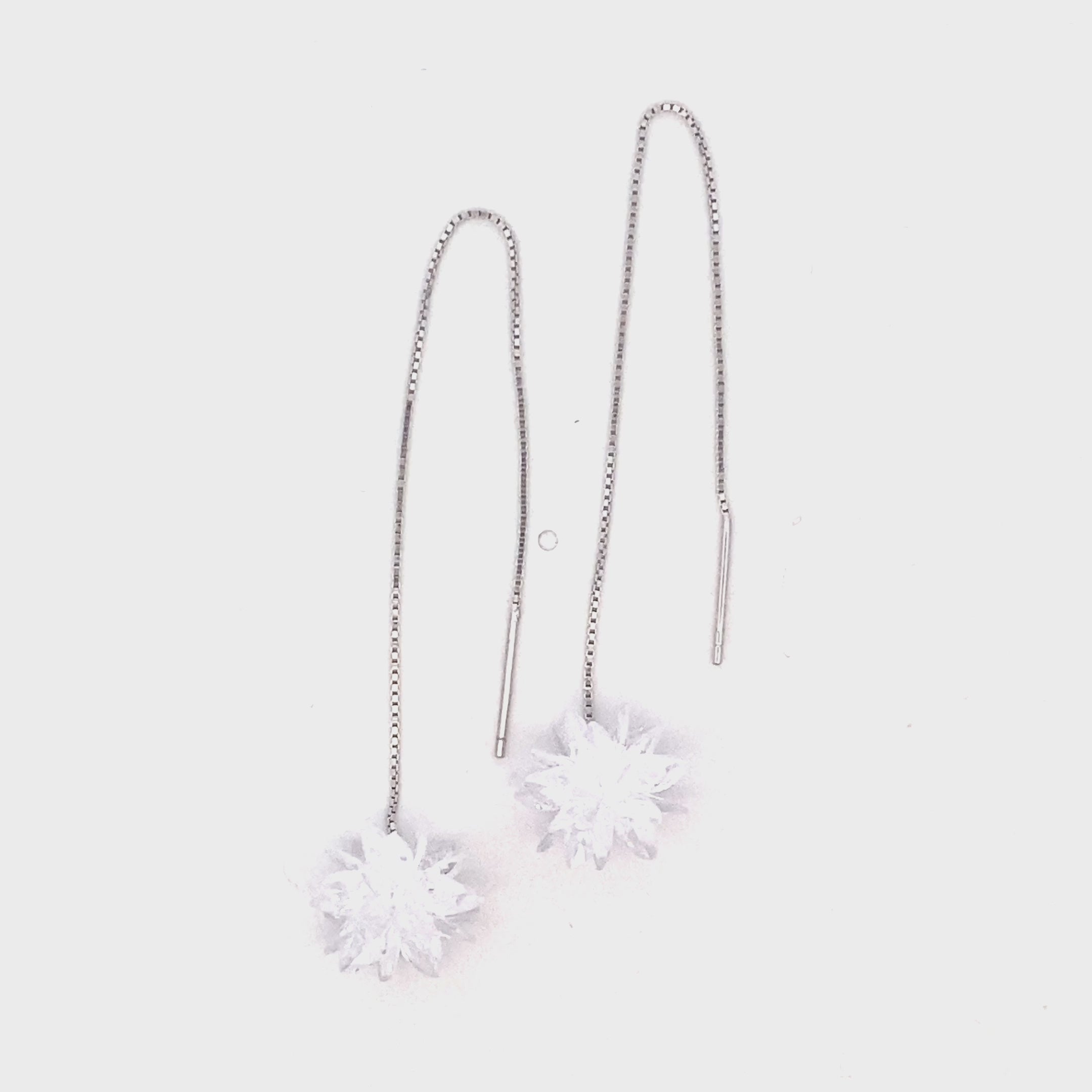 Sui Dhaga Earrings with White Crystal Detailing